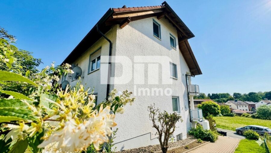 Hochwertig sanierte, ebenerdige Dreizimmerwohnung im EG mit Loggia + PKW-Stellplatz - Seitenansicht Zuweg zum Eingang
